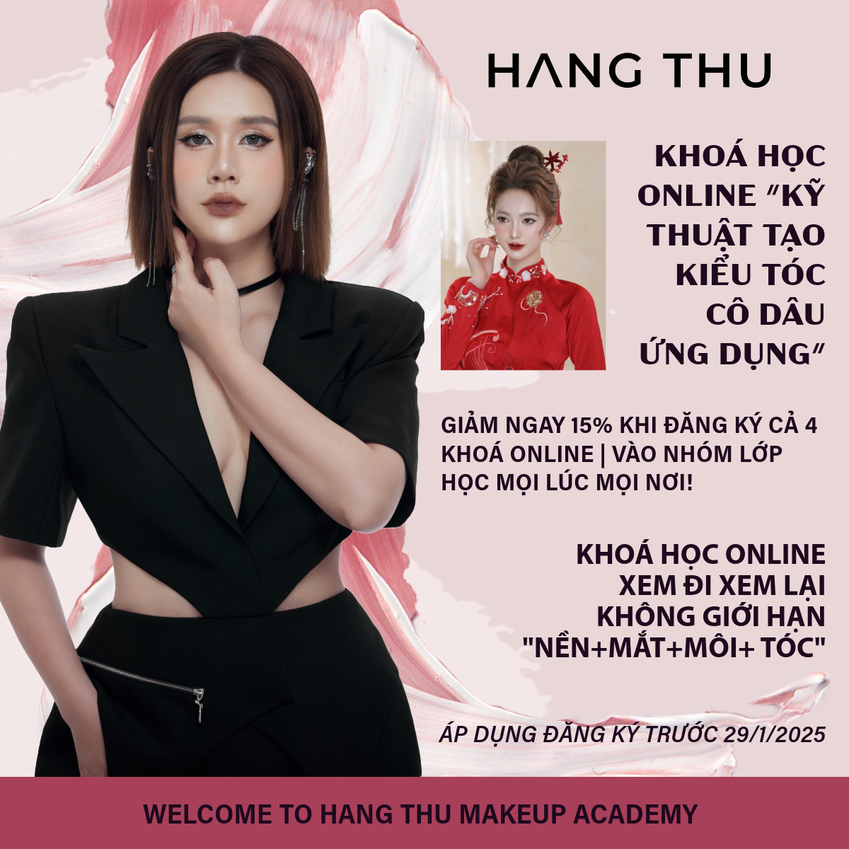 KHOÁ HỌC ONLINE HAIRSTYLIST “ TẠO KIỂU TÓC CÔ DÂU ỨNG DỤNG “